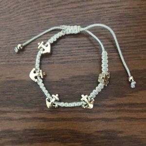 Adjustable bracelet white and gold anchor 💗